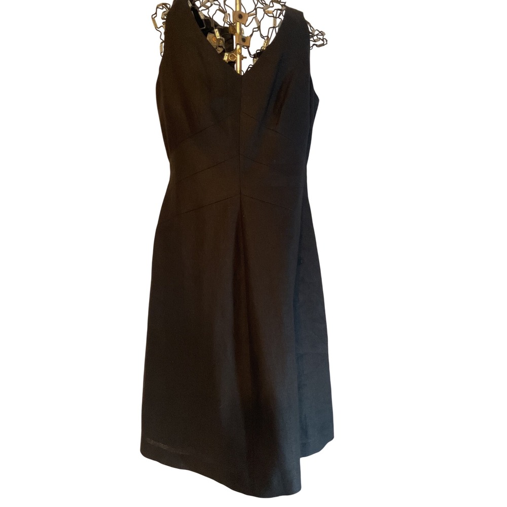 Talbots Black Sleeveless V Neck Knee Length‎ Sheath Dress Women's Size 6